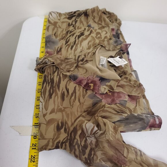 New York City Design Co Womens Silk Forest Fairy Top Size M Brown Whimsical - Picture 8 of 11